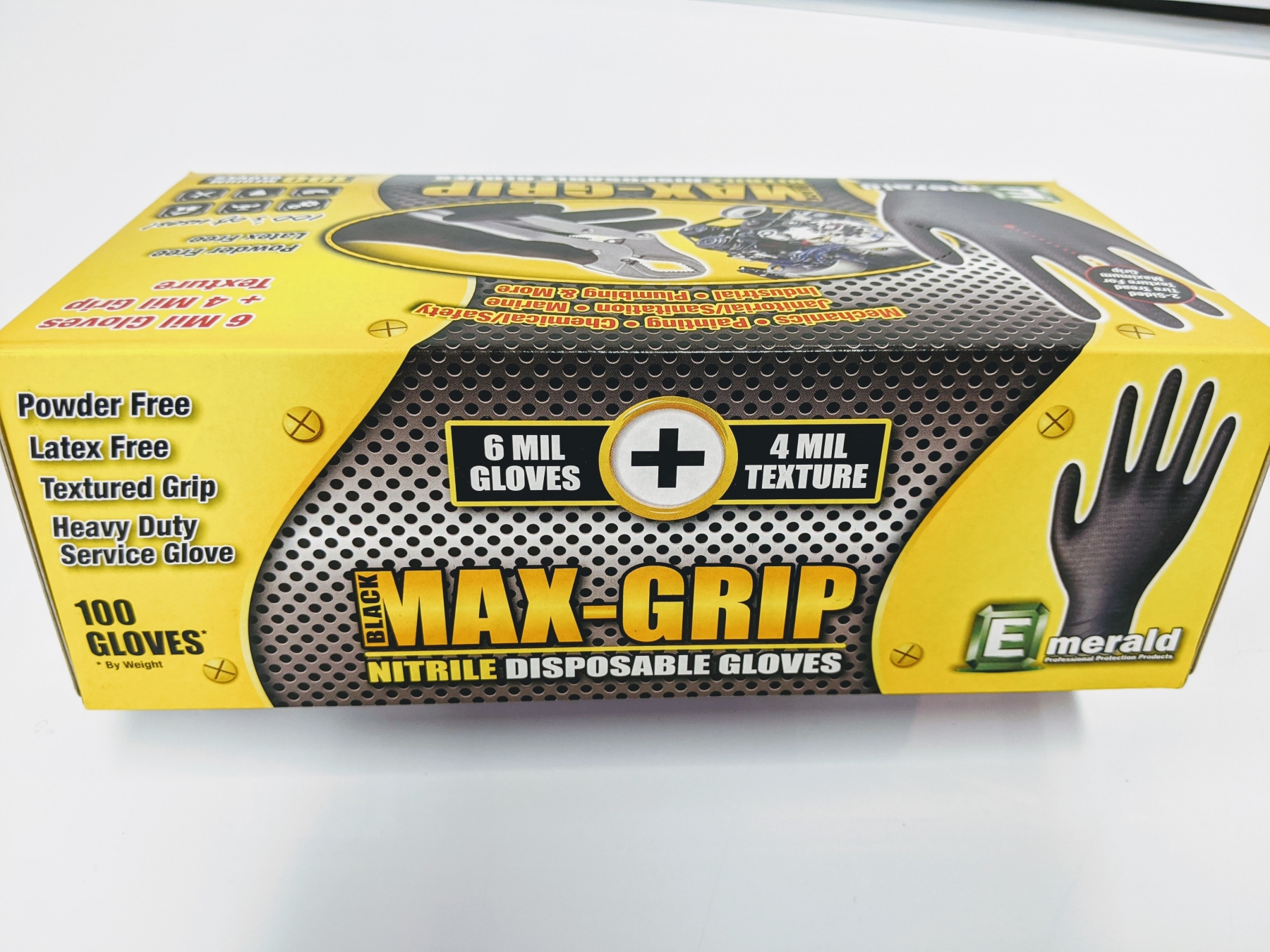 MAX-GRIP Black 6 mil Nitrile Gloves - 100/Box - Medium Only
